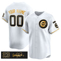 Custom Chicago Cubs Active Player White Gold Puhics 'Ryne Sandberg Tribute' Vapor Limited V3 Stitched Jersey