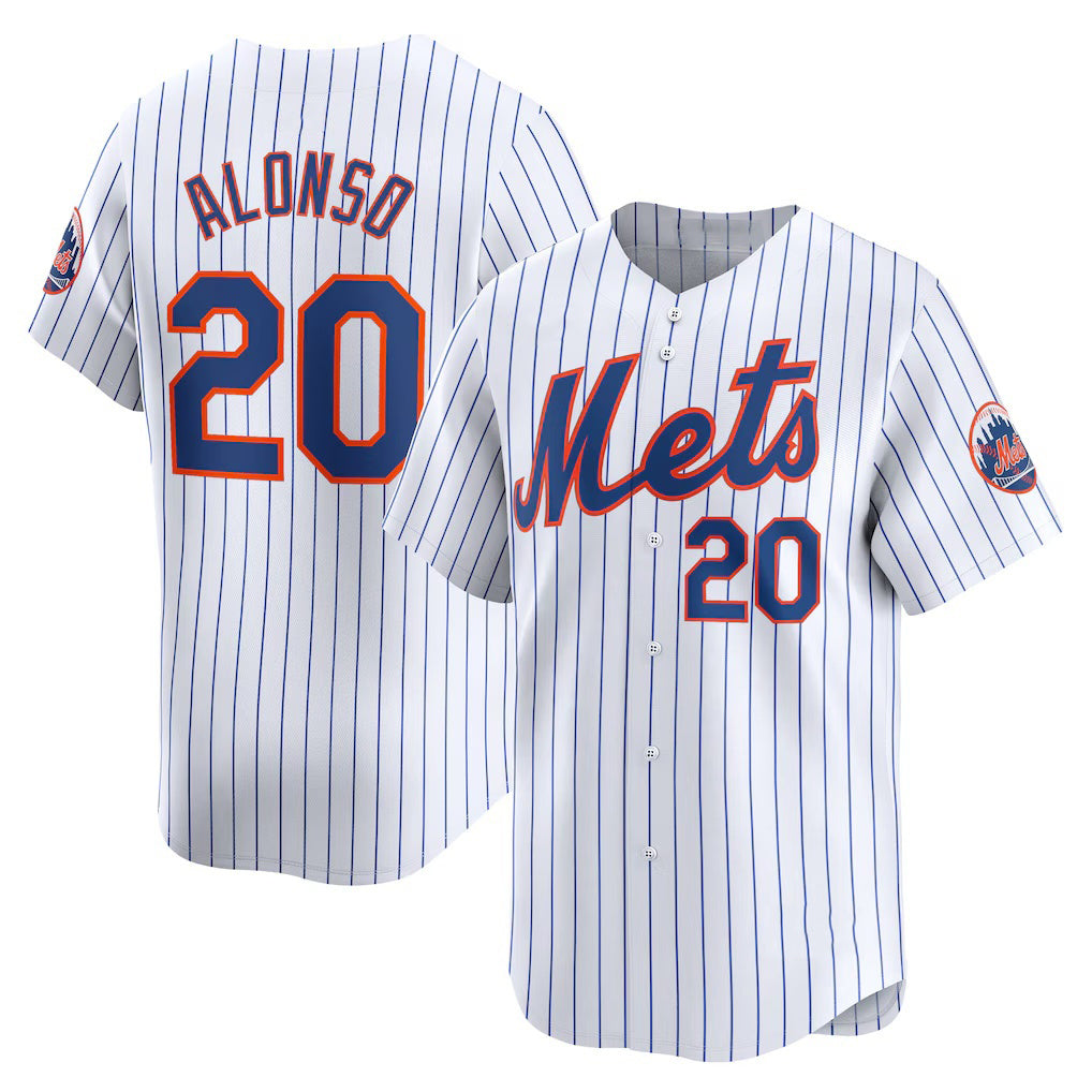 New York Mets #20 Pete Alonso White Puhics Home Limited Player Jersey