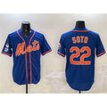 New York Mets #22 Juan Soto Royal Puhics 2025 Spring Training Alternate Limited Stitched Jersey
