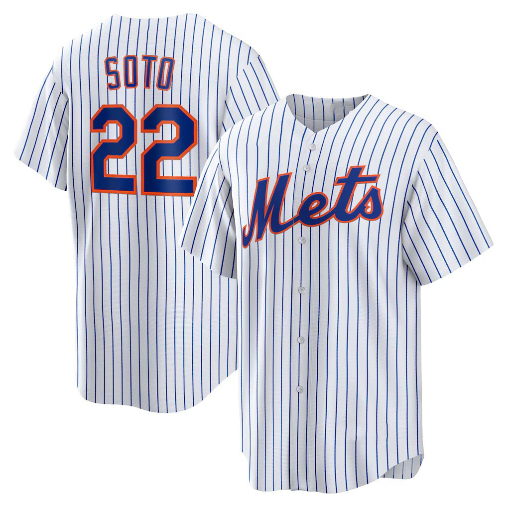New York Mets #22 Juan Soto White Puhics Home Replica Player Jersey