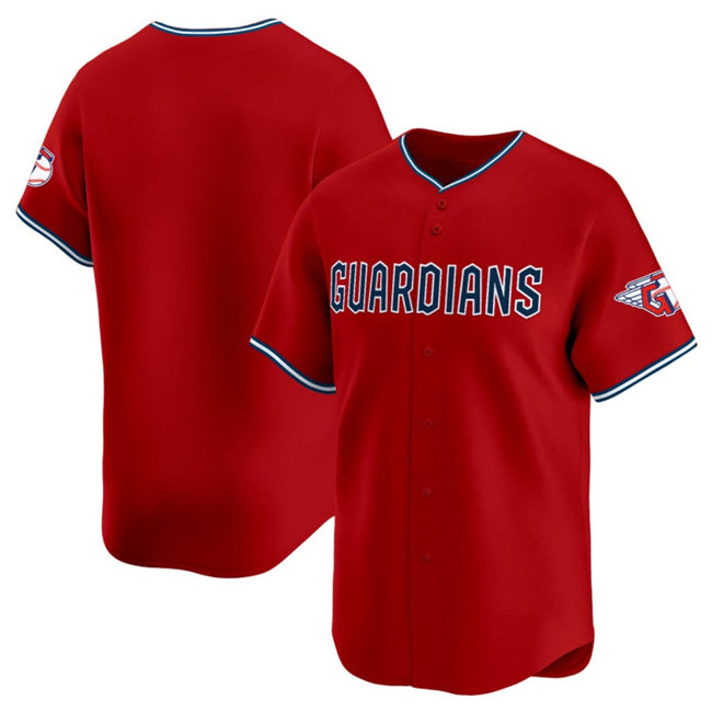 Cleveland Guardians Blank Red Puhics Alternate Limited Stitched Jersey
