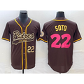 San Diego Padres #22 Juan Soto Number Brown Puhics NEW 2023 City Connect Cool Base Stitched Jersey