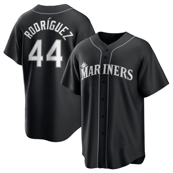 Seattle Mariners #44 Julio Rodr¨ªguez Black Puhics Lights Out Limited Stitched Jersey