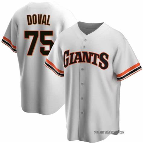 San Francisco Giants #75 Camilo Doval White Puhics Cool Base Stitched Jersey