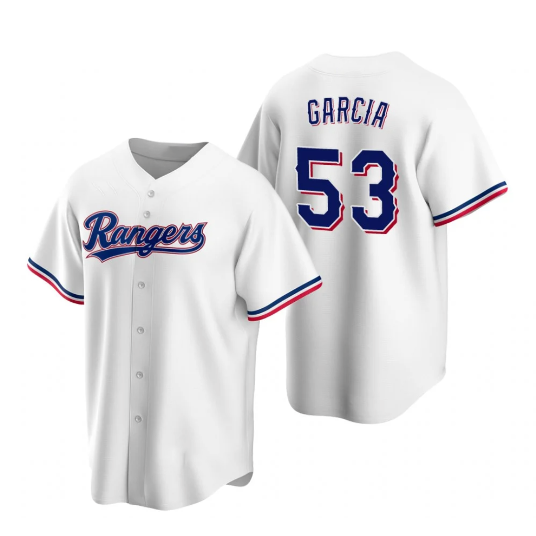 Texas Rangers #53 Adolis Garcia White Puhics Cool Base Stitched Jersey