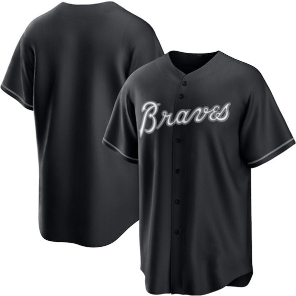 Atlanta Braves Blank Black Puhics Lights Out Limited Stitched Jersey