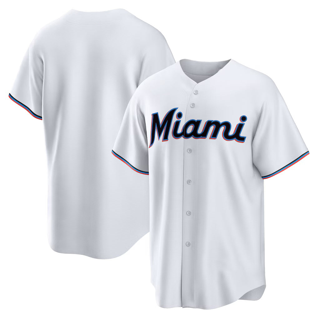 Miami Marlins White Puhics Home Replica Team Jersey