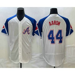 Atlanta Braves #44 Hank Aaron White Puhics 2023 City Connect Flex Base Stitched Jersey