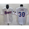 Texas Rangers #30 Nathaniel Lowe White Puhics 2024 Gold Collection Limited Cool Base Jersey