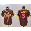 San Diego Padres #3 Jackson Merrill Brown Puhics Cool Base Stitched Jerseys