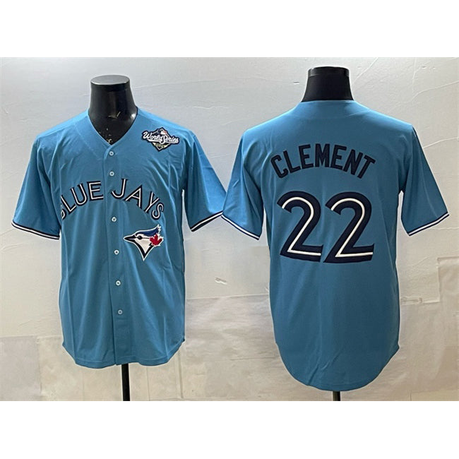 Toronto Blue Jays #22 Ernie Clement Royal Puhics 2025 World Series Cool Base Stitched Jersey