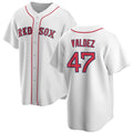 Boston Red Sox #47 Enmanuel Valdez White Puhics Cool Base Stitched Jersey