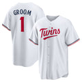 Minnesota Twins #1 Groom White Puhics Home Replica Jersey
