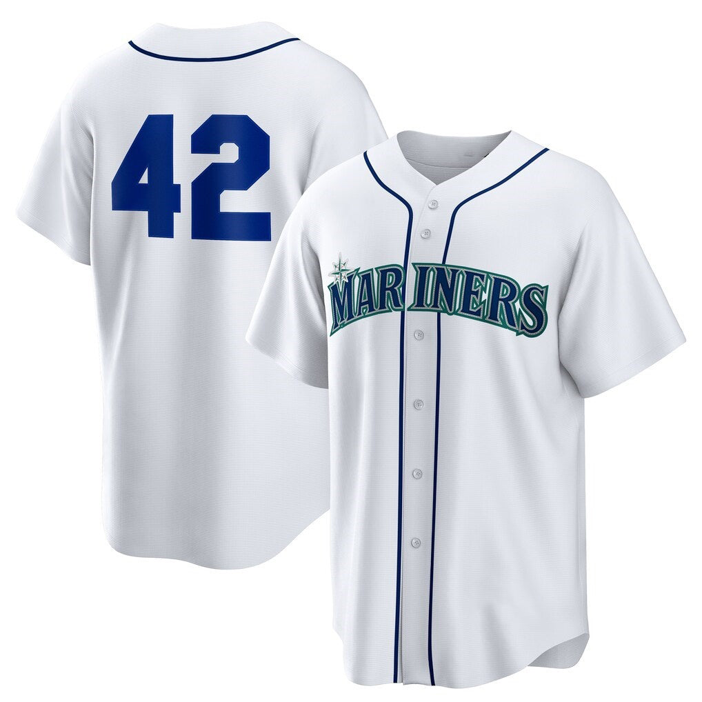 Seattle Mariners #42 Jackie Robinson White Puhics Home 2025 Day Replica Jersey