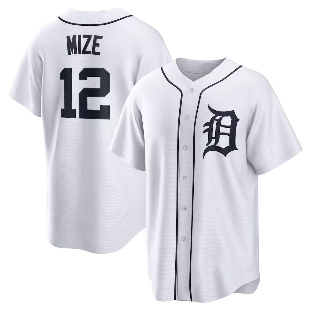 Detroit Tigers #12 Casey Mize White Puhics Home Replica Jersey