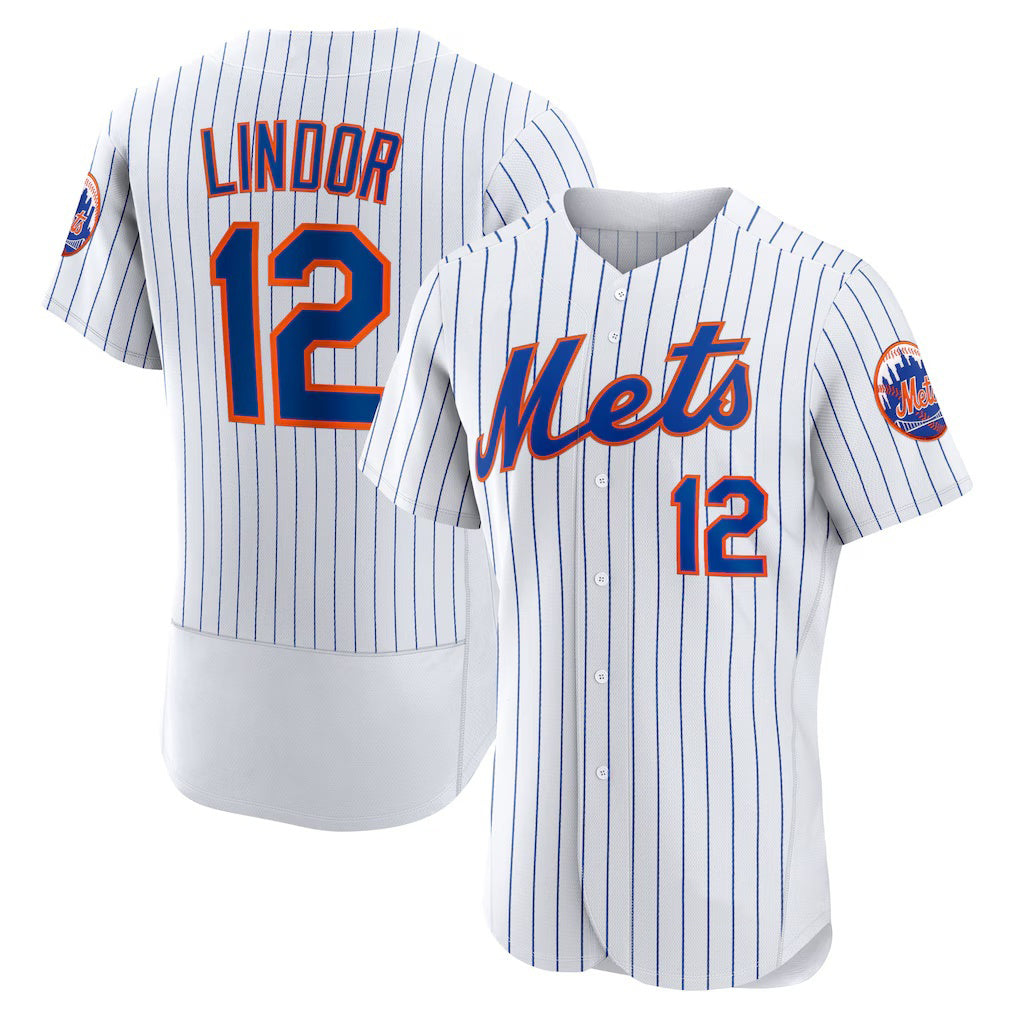 New York Mets #12 Francisco Lindor White Puhics Home Authentic Player Jersey