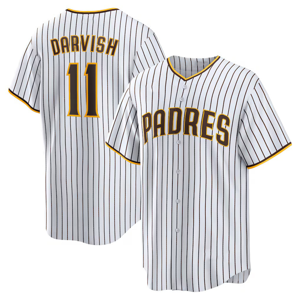 San Diego Padres #11 Yu Darvish White Puhics Home Replica Player Jersey