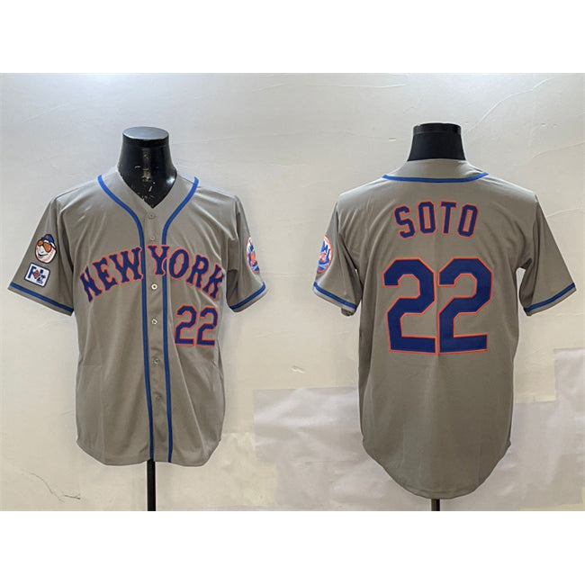 New York Mets #22 Juan Soto Grey Puhics 2025 Spring Training Alternate Limited Stitched Jersey