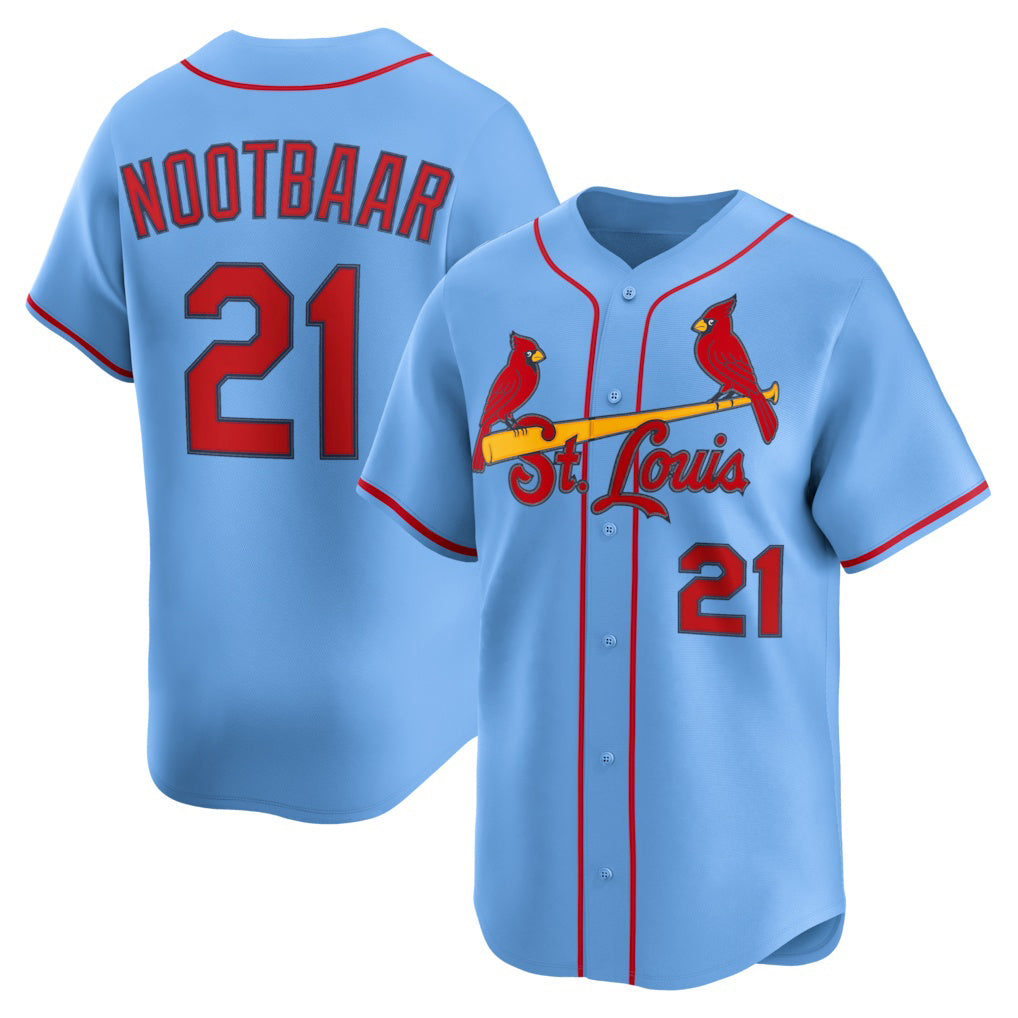 St. Louis Cardinals #21 Lars Nootbaar Light Blue Puhics Alternate Limited Jersey