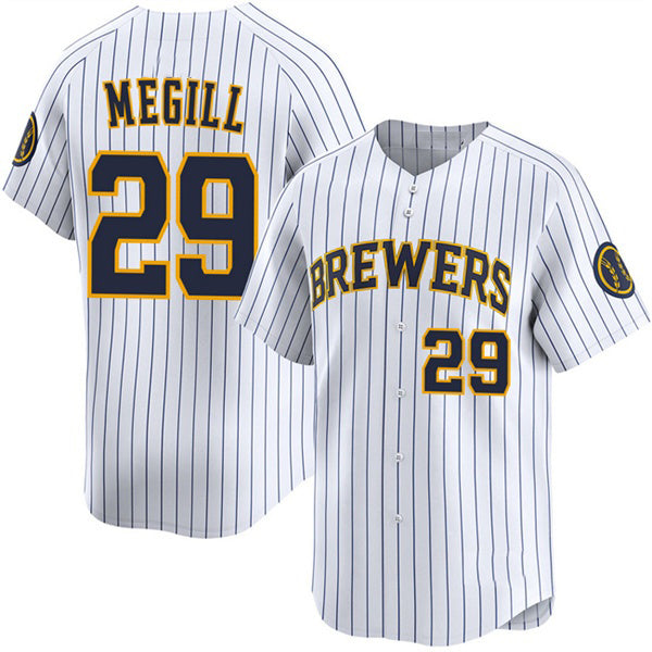 Milwaukee Brewers #29 Trevor Megill White Puhics Alternate Limited Stitched Jersey