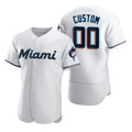 Custom Miami Marlins White Puhics 2020 Stitched Flex Base Jersey