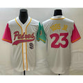 San Diego Padres #23 Fernando Tatis Jr White Puhics NEW 2023 City Connect Cool Base Stitched Jersey 4