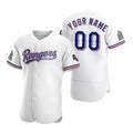 Custom Texas Rangers White Puhics Stitched Flex Base 2020 Home Jersey