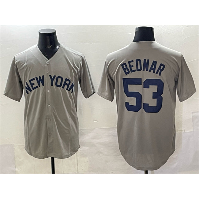 New York Yankees #53 David Bednar Grey Puhics Stitched Jersey