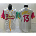 San Diego Padres #13 Manny Machado White Puhics NEW 2023 City Connect Cool Base Stitched Jersey