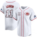 Cincinnati Reds #11 Barry Larkin White Puhics 2025 Speedway Classic Home Limited Stitched Jersey