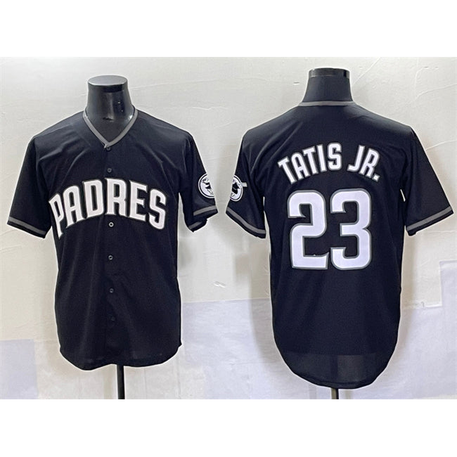 San Diego Padres #23 Fernando Tatis Jr. Black Puhics Stitched Jersey