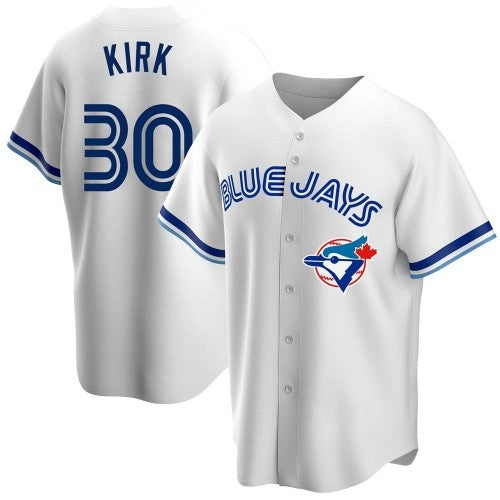 Toronto Blue Jays #30 Alejandro Kirk White Puhics Home Cooperstown Collection Player Jersey 2