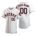Custom Houston Astros White Puhics 2020 Stitched Flex Base Jersey