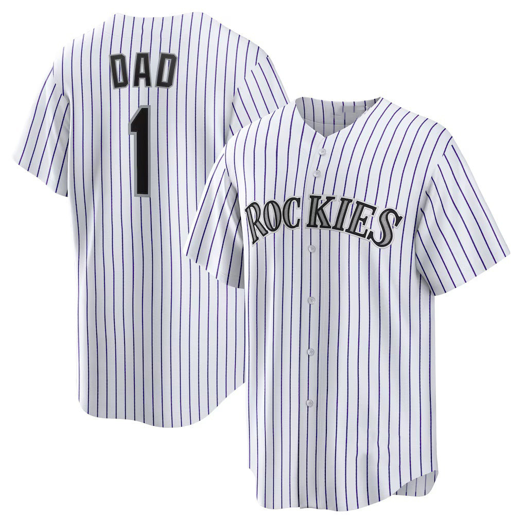Colorado Rockies #1 Dad White Puhics Home Replica Jersey