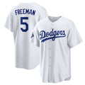 Los Angeles Dodgers #5 Freddie Freeman White Puhics 2025 World Series Champions Home Cool Base Stitched Jersey