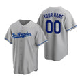 Custom Los Angeles Dodgers Gray Puhics Stitched Cool Base Road Jersey