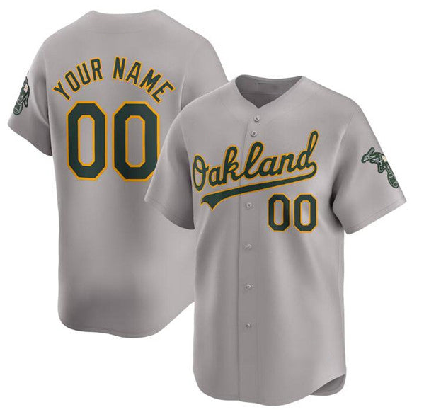 Custom Oakland Athletics Active Player Gray Puhics Away Limited Stitched Jersey