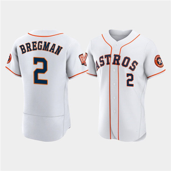 Houston Astros #2 Jose Altuve White Puhics 60th Anniversary Flex Base Stitched Jersey