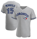 Toronto Blue Jays #15 Whit Merrifield Gray Puhics Road Flex Base Player Jersey