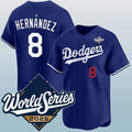 Los Angeles Dodgers #8 Enrique Hern¨¢ndez Blue Puhics 2025 World Series Vapor Limited Stitched Jersey