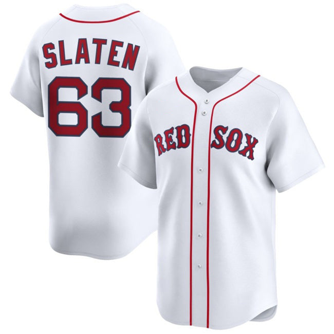 Boston Red Sox #63 Justin Slaten White Puhics 2025 Home Limited Stitched Jersey