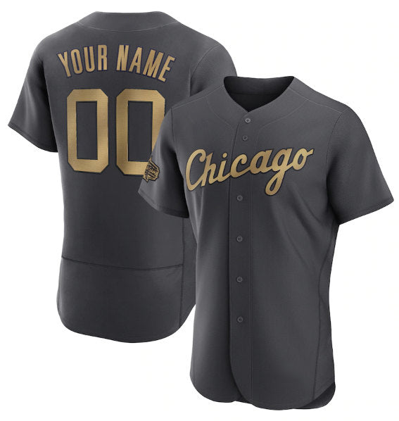 Custom Chicago White Sox Active Player Charcoal Puhics 2022 All-Star Flex Base Stitched Jersey