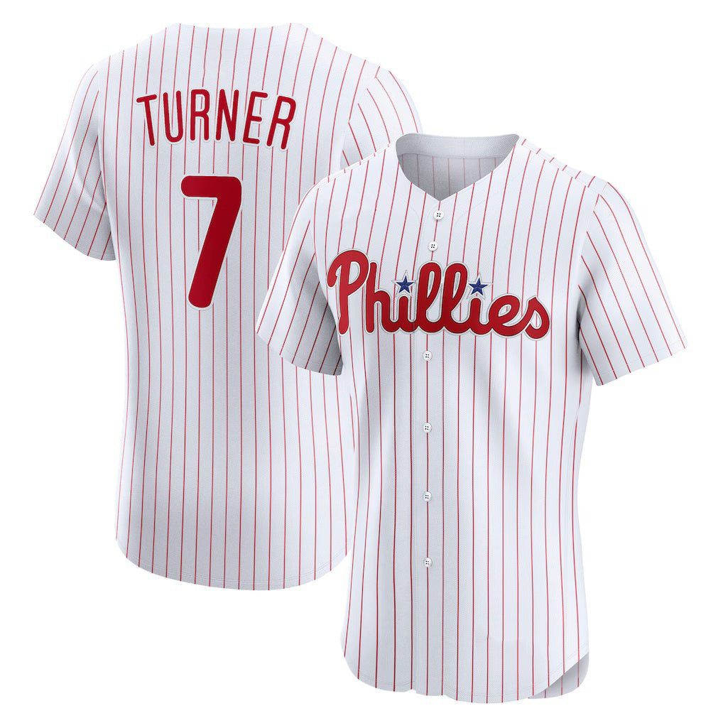 Philadelphia Phillies #7 Trea Turner White Puhics Home Elite Jersey