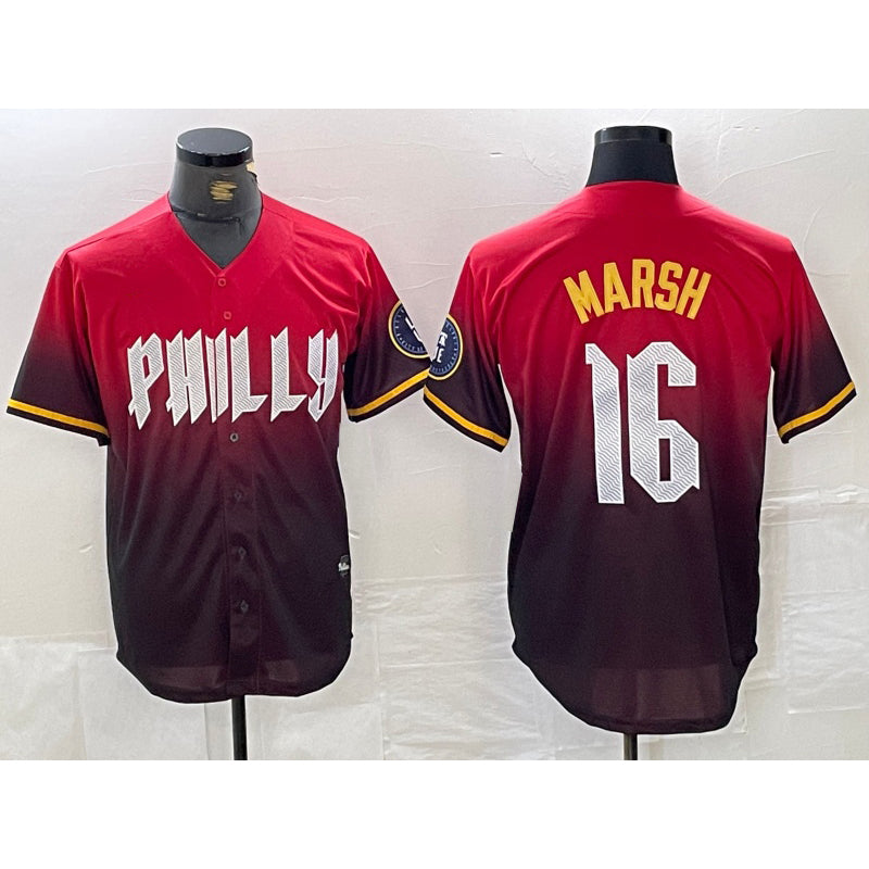 Philadelphia Phillies #16 Brandon Marsh Red Puhics 2024 City Cool Base Jersey