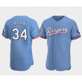 Texas Rangers #34 Nolan Ryan Blue Puhics Flex Base Stitched Jersey
