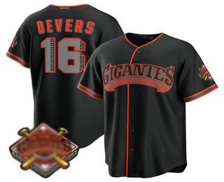 San Francisco Giants #16 Rafael Devers Black Puhics 2026 Alternate Stadium Stitched Jersey