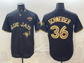 Toronto Blue Jays #36 Davis Schneider Black Gold Puhics 2025 American League Champions Limited Stitched Jersey