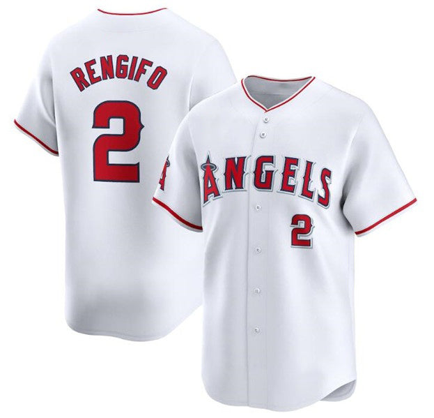 Los Angeles Angels #2 Luis Rengifo White Puhics Home Limited Stitched Jersey