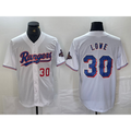 Texas Rangers #30 Nathaniel Lowe Number White Puhics 2024 Gold Collection Limited Cool Base Jerseys