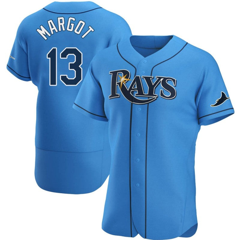 Tampa Bay Rays #13 Manuel Margot Light Blue Puhics Alternate Jersey